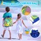 Summer Beach Toys, 45Pcs Farm Playset, Collapsible Sand Toys with Sand Buckets and Tractor Toy Set, Sand Castle Building Kit, Farm Toys, Animal Toys, Mesh Bag, Travel Beach Toys for Kids Ages 4-8
